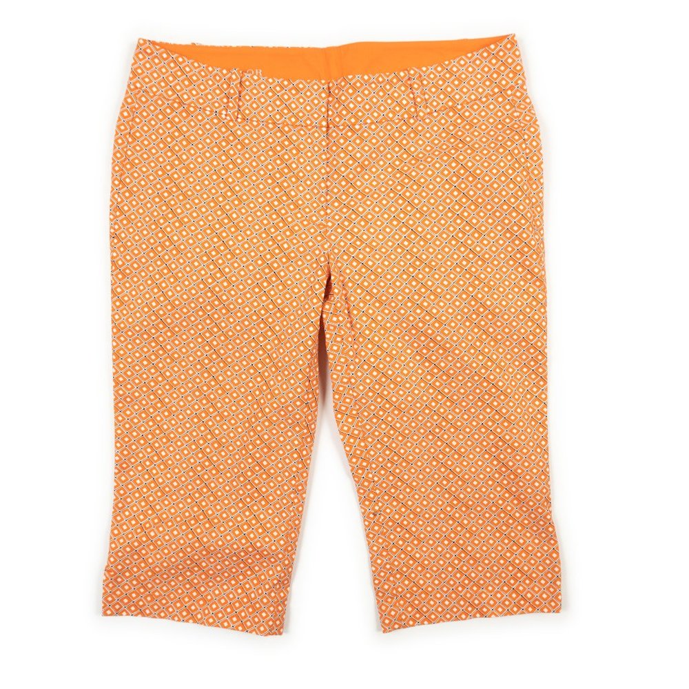 ANN TAYLOR orange diamond capri pants size 6